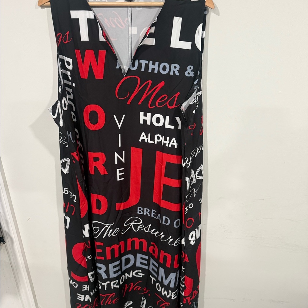 SHEIN Black and Red Graphic Pajama Dress